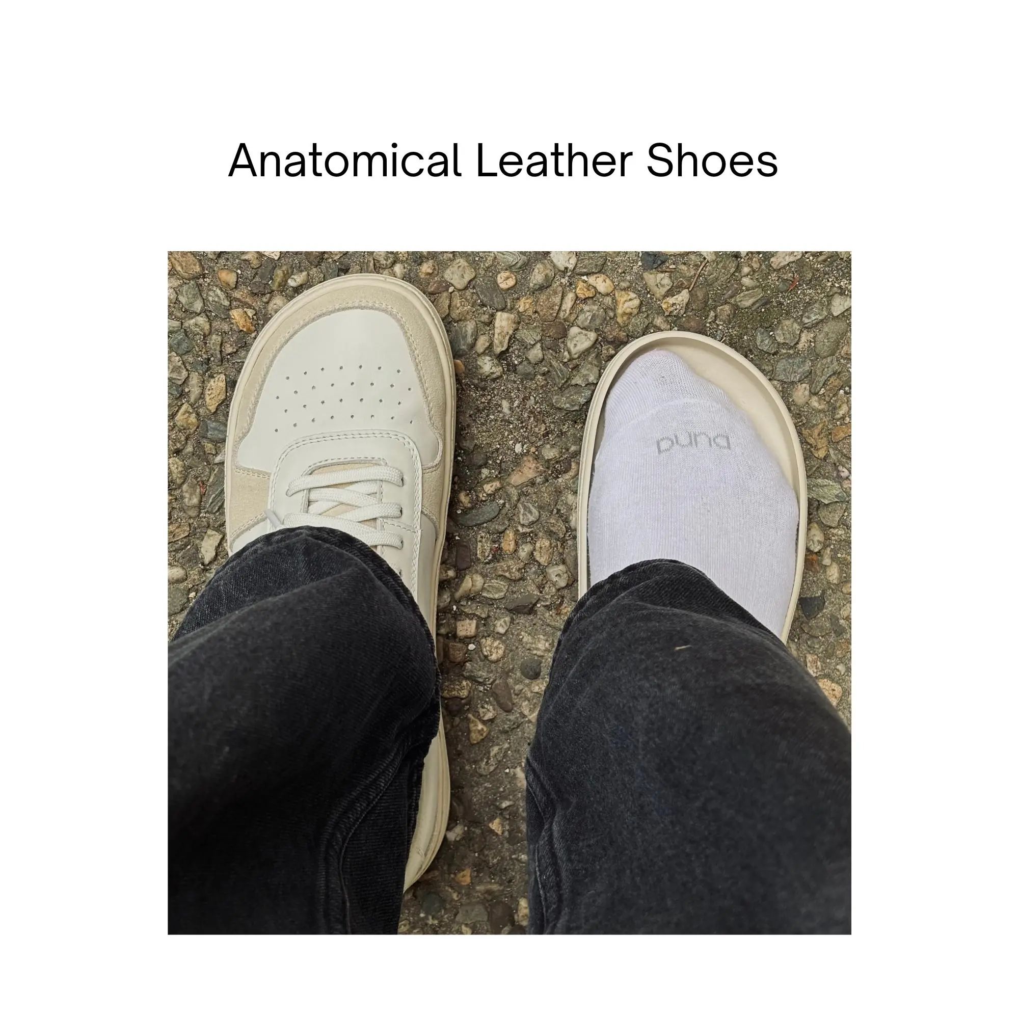 Beige Leather Barefoot Sneakers Wide Toe Box Foot Beige Leather Barefoot Sneakers Wide Toe Box Foot