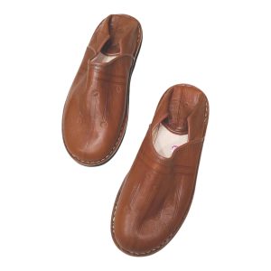 Bright Yellow Moroccan Leather Babouche Handmade Traditional Slippers