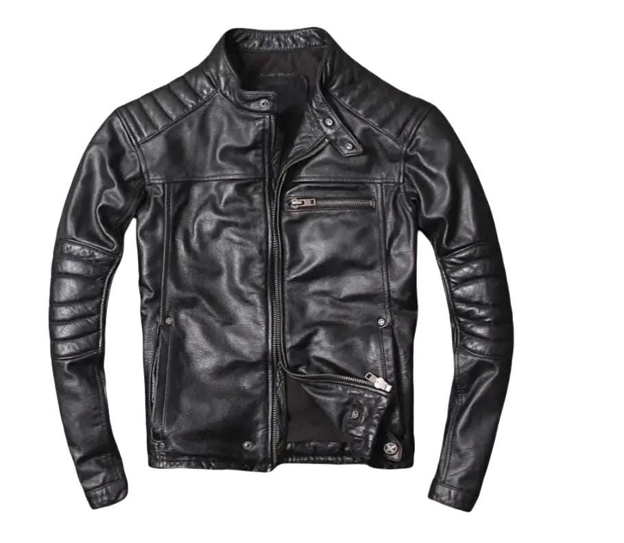 Cafe Racer Sheepskin Leather Jacket: Moto Biker Style