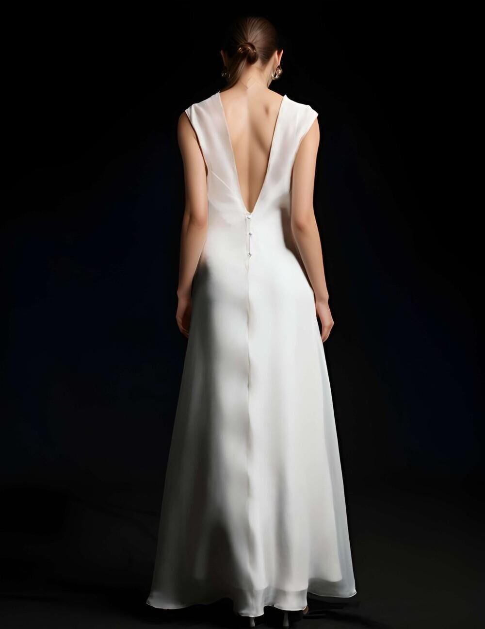 Ivory Silk Midi Dress Bridesmaid Slip Simple Wedding Ivory Silk Midi Dress Bridesmaid Slip Simple Wedding
